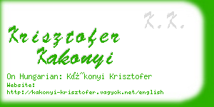 krisztofer kakonyi business card